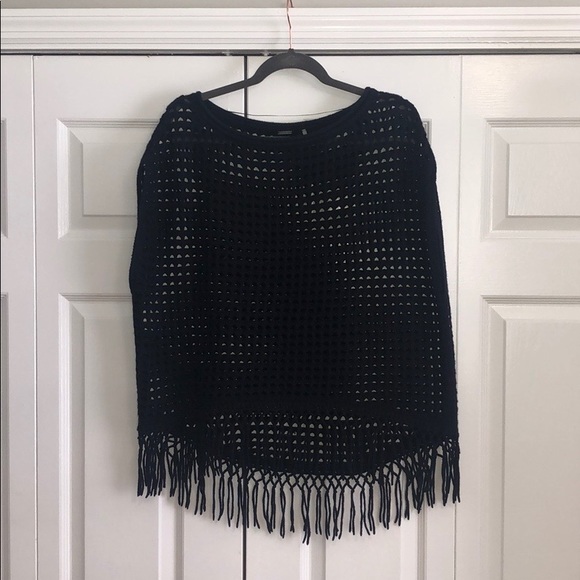 Elie Tahari Navy XS/S Cashmere/Wool Blend Poncho - Picture 2 of 7